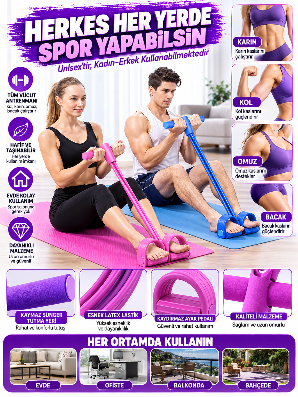 Hombak body trimmer mekik kürek çekme bel inceltme aleti evde spor lastikli egzersiz lastiği